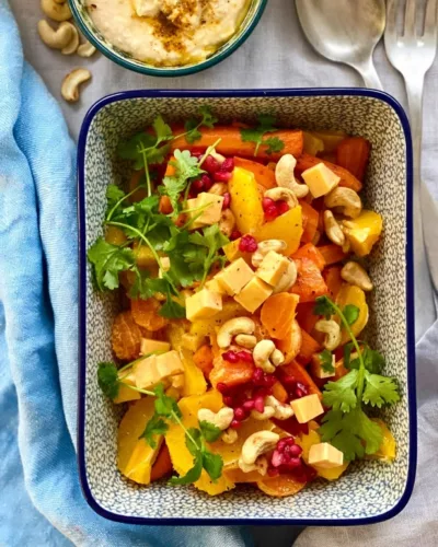 Sitruunainen valkopaputahna ja sesongin salaatti